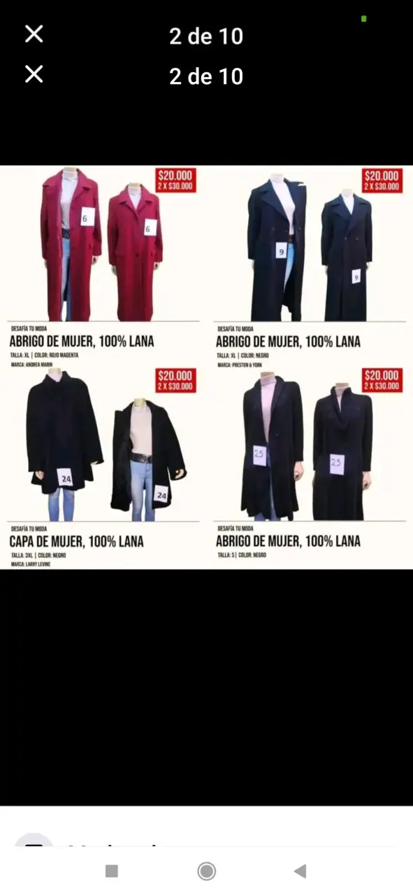 Abrigos 100% Lana Talla XS a 4XL - 3
