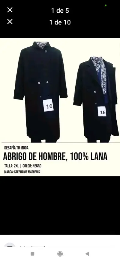 Abrigos 100% Lana Talla XS a 4XL - miniatura 4