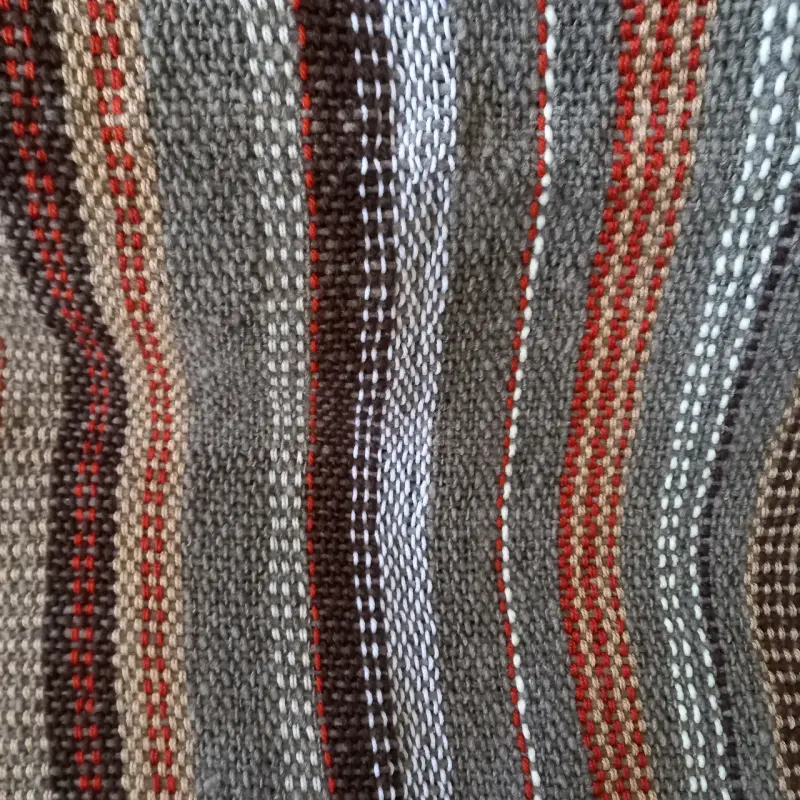 Manta tejida a rayas multicolor - 3