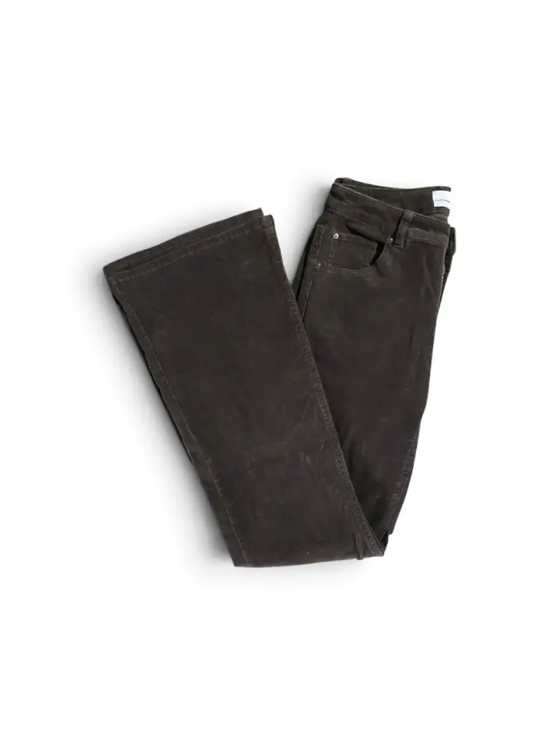 Pantalones marrón cotele para mujer - 1
