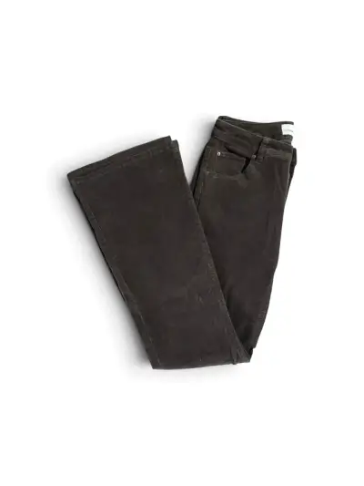 Pantalones marrón cotele para mujer - miniatura 1