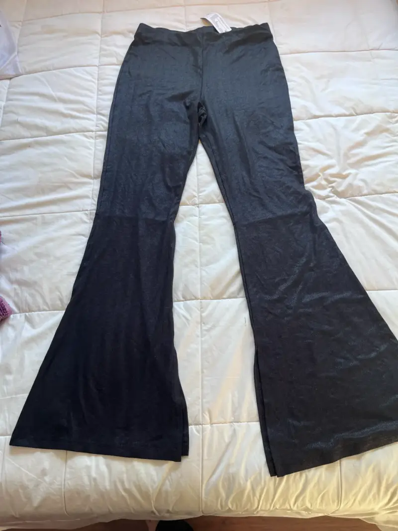 Pantalones acampanados negros talla L - 4