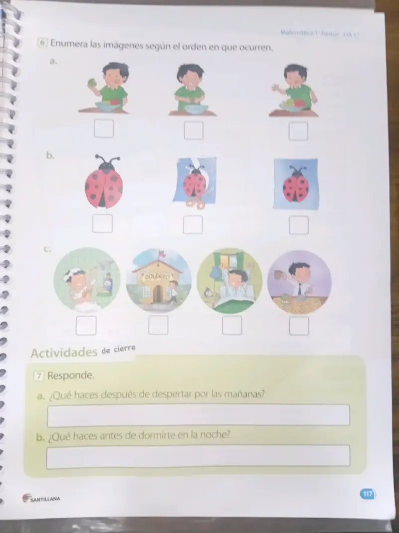 Libro 1ro básico de Matemáticas Santillana - 3