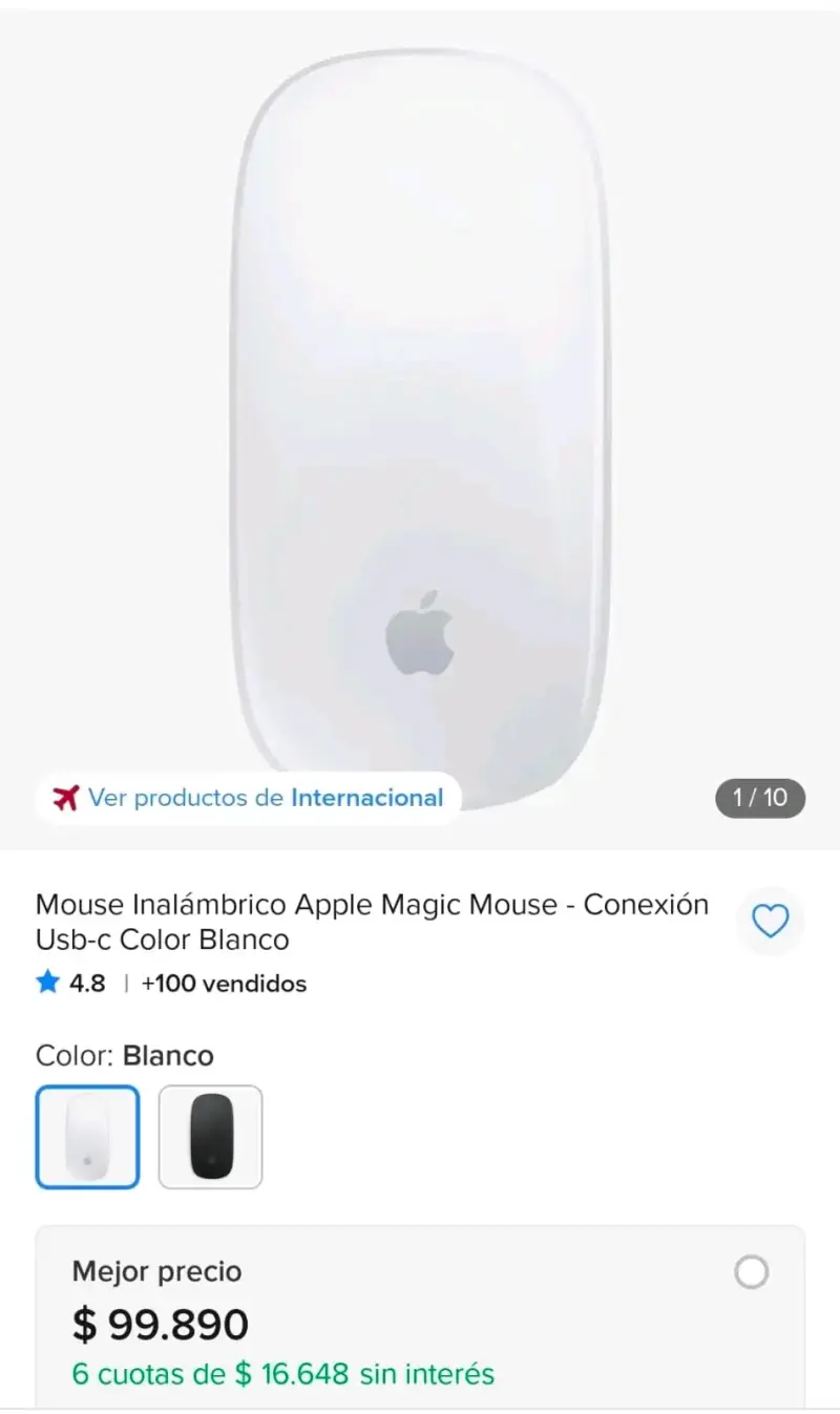 Mouse Inalámbrico Apple Magic Mouse Blanco - 4