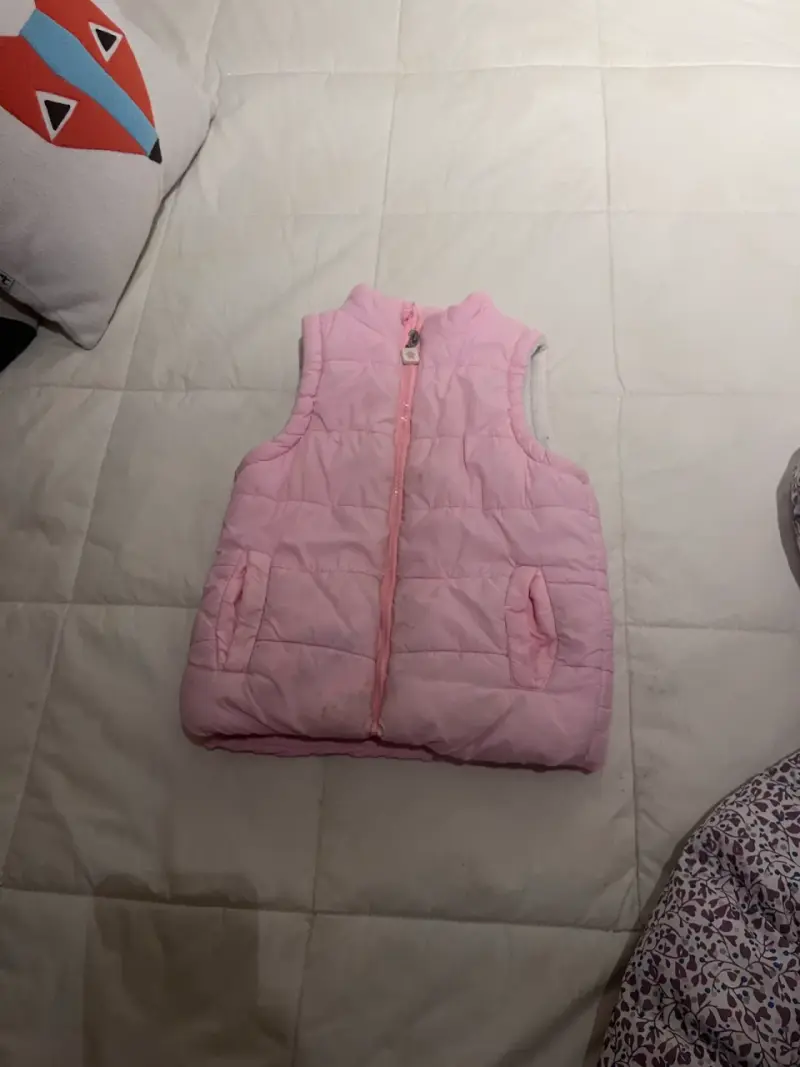 Chaleco acolchado rosado para niña - 3
