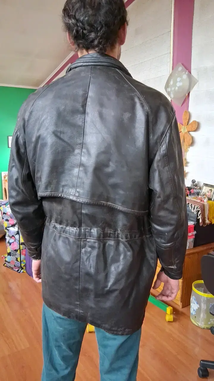 Chaqueta de cuero negra para hombre Biker's - 2