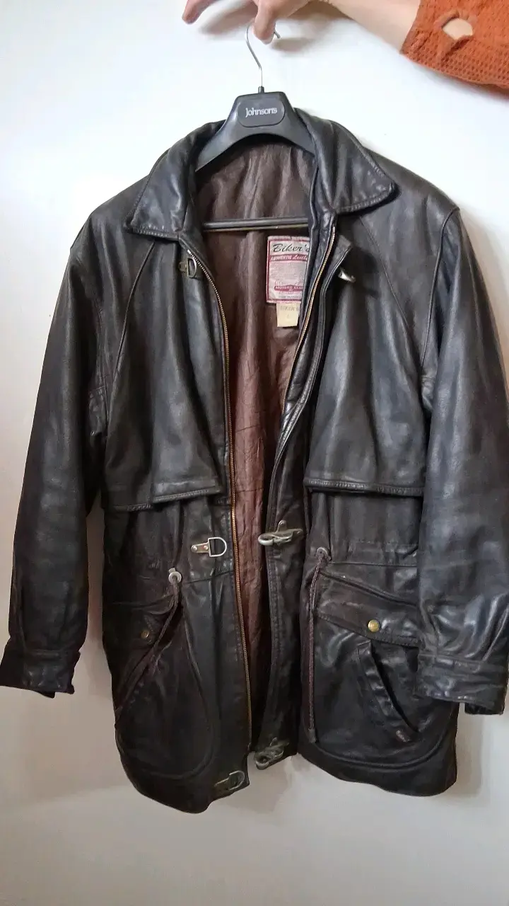 Chaqueta de cuero negra para hombre Biker's - 3