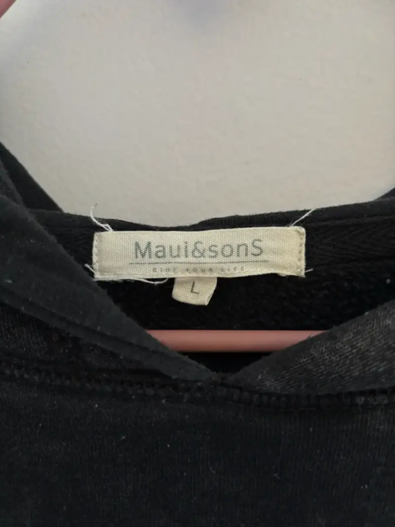 Polerón con capucha Maui & Sons negro estampado - 3