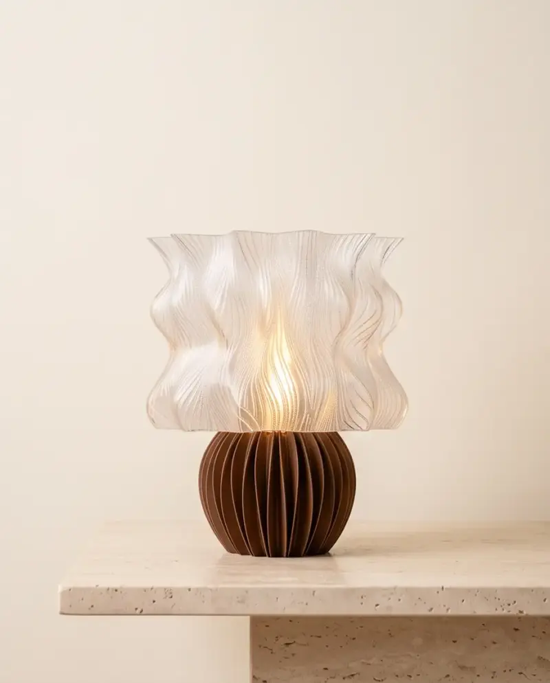 Lámpara de mesa decorativa con diseño ondulado - 4