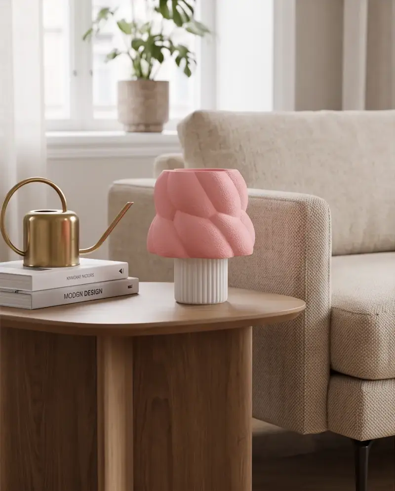 Lámpara de mesa moderna rosa y azul - 3