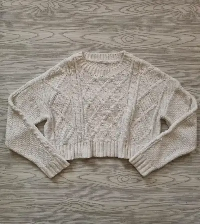 Suéter de punto blanco para mujer - miniatura 1