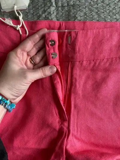 Pantalon de Lino color fucsia mujer - miniatura 2