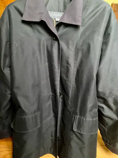Chaqueta larga negra Canadienne para mujer - miniatura 1