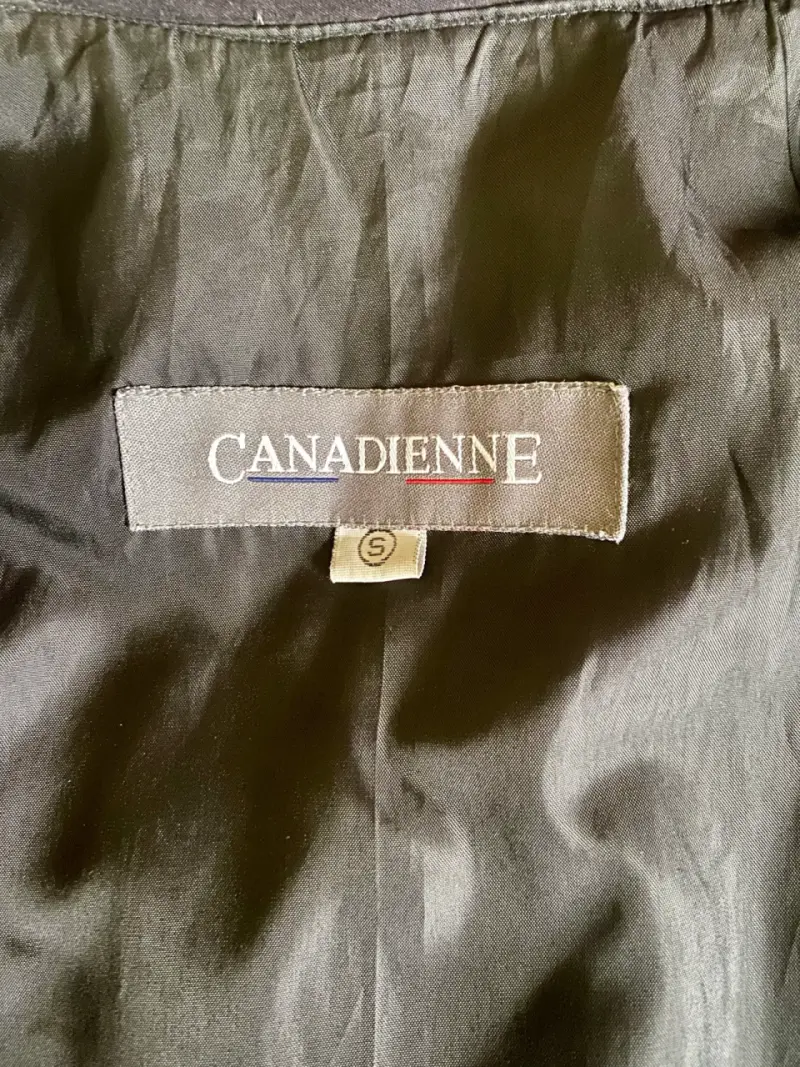 Chaqueta larga negra Canadienne para mujer - 2