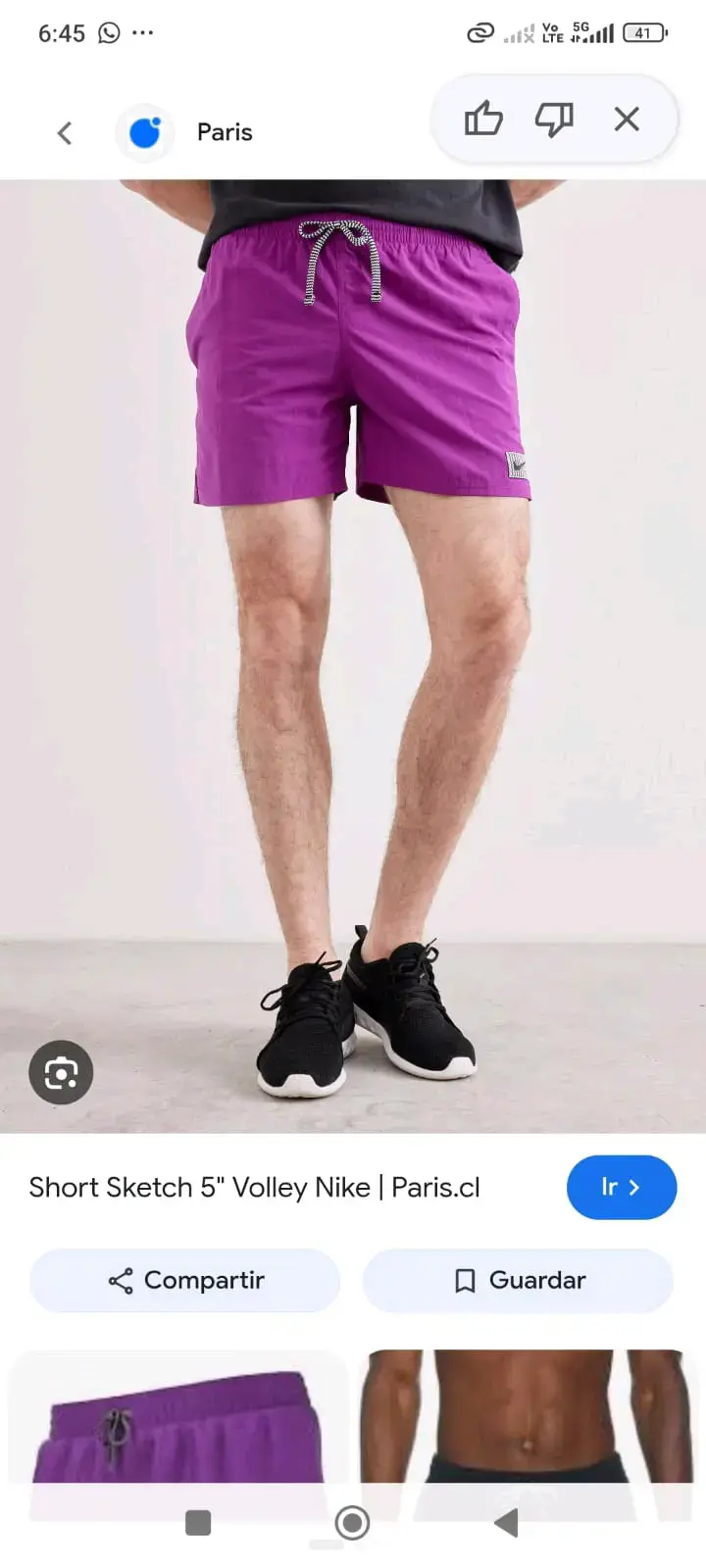 Shorts deportivos morados Nike para hombre - 2