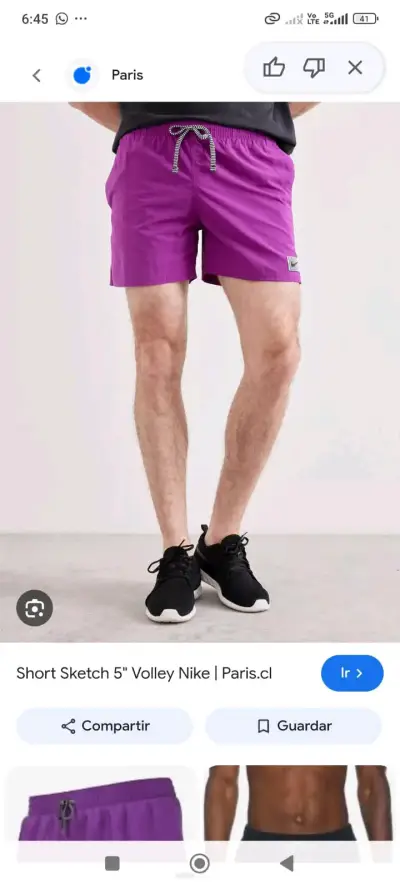 Shorts deportivos morados Nike para hombre - miniatura 2