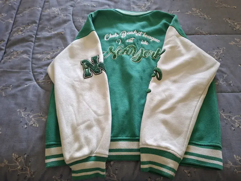 Chaqueta Varsity Verde Zara Talla 13-14 - 5