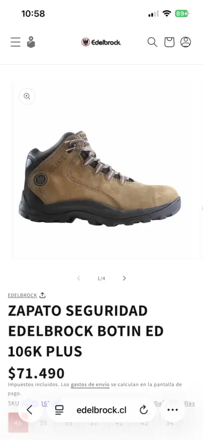 Zapatos de seguridad Edelbrock nuevos - miniatura 3