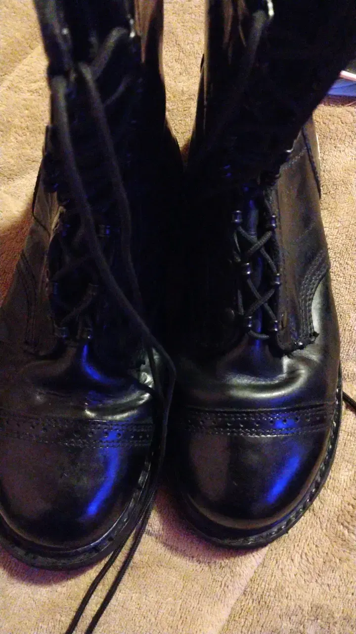 Botas de cuero negro para hombre - 4