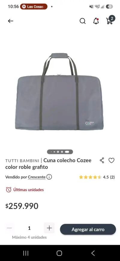 Cuna colecho Tutti Bambini Cozee color roble grafito - miniatura 6