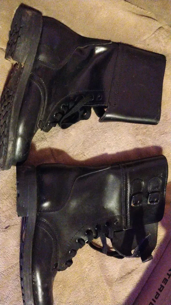 Botas de cuero negro para hombre - 4
