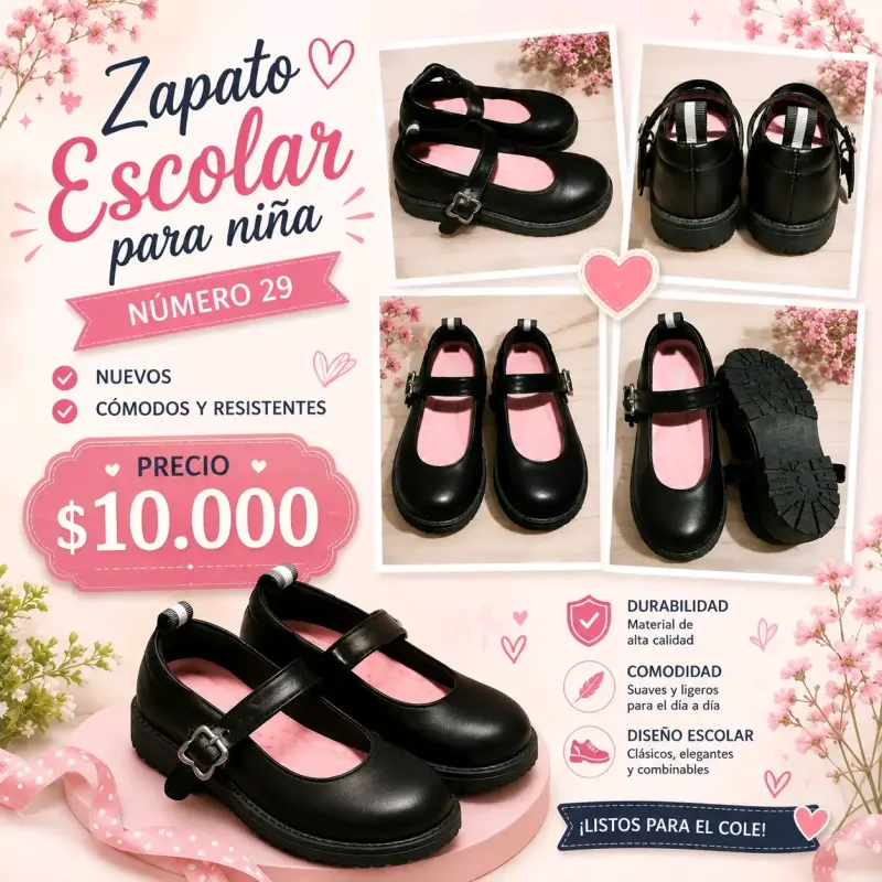 Zapatos escolares para niña número 29