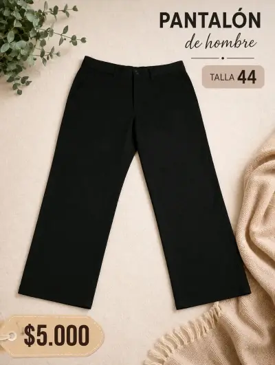Pantalón recto tipo jeans negro para hombre - miniatura 1