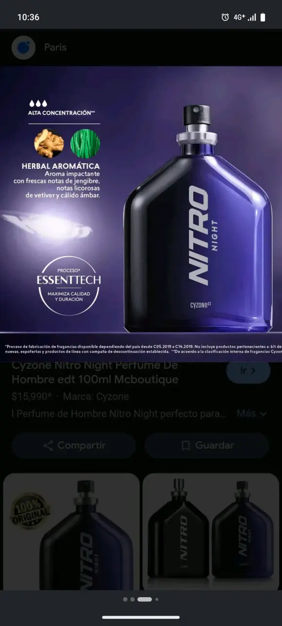 Perfume Cyzone Nitro Night para Hombre 100ml