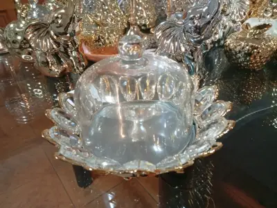 Juego de lámparas decorativas doradas con bandeja - miniatura 4