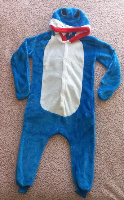 Pijama / Disfraz de tiburón azul para niños - miniatura 1