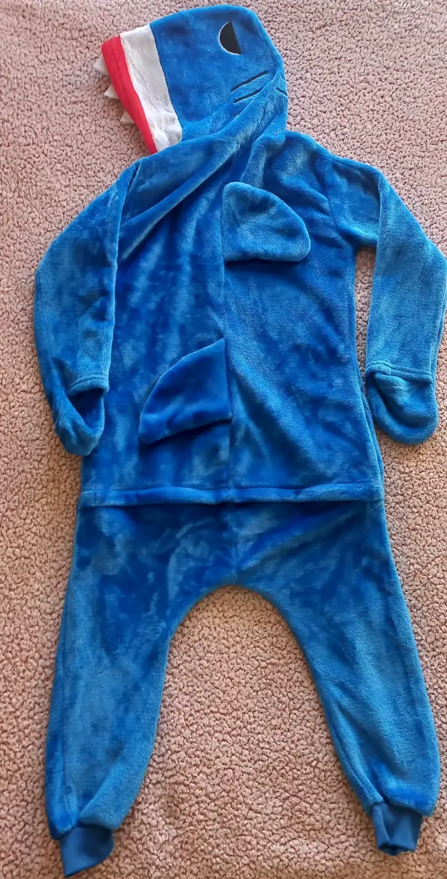 Pijama / Disfraz de tiburón azul para niños - 3