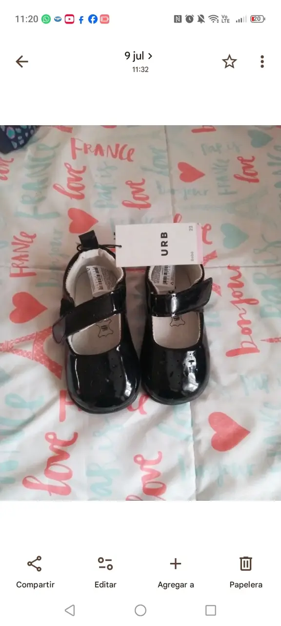 Zapatos de bebé negros charol URB