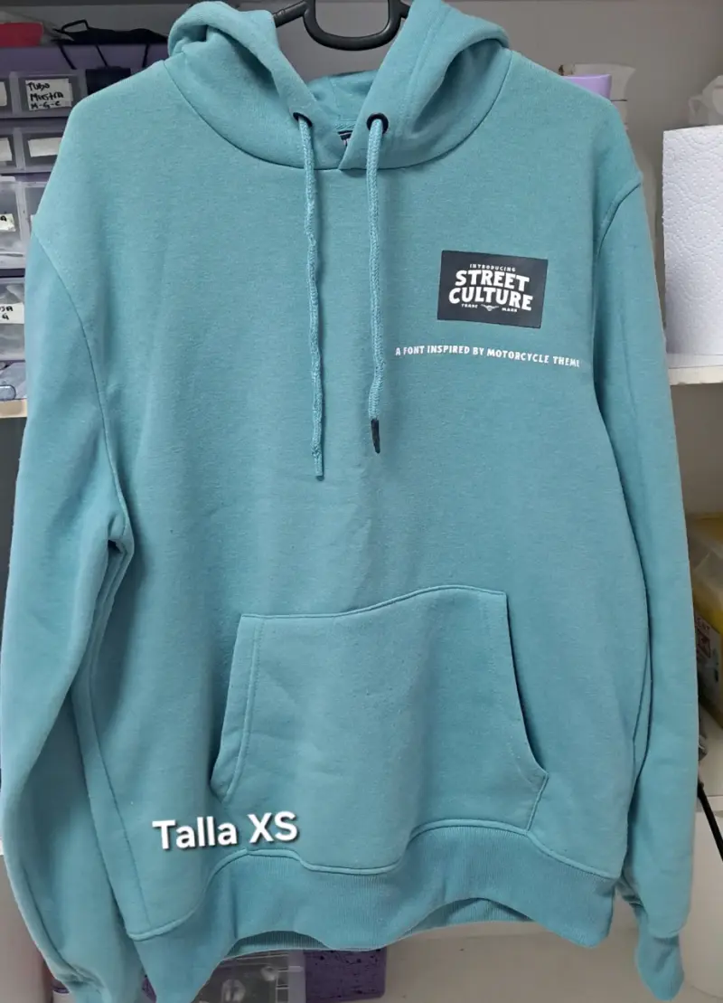 Polerón con capucha Street Culture azul talla XS
