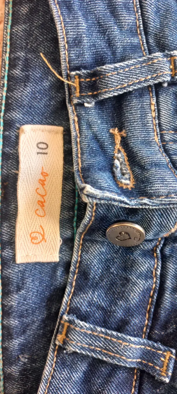 Jeans de mezclilla azul para niña talla 10 - 3