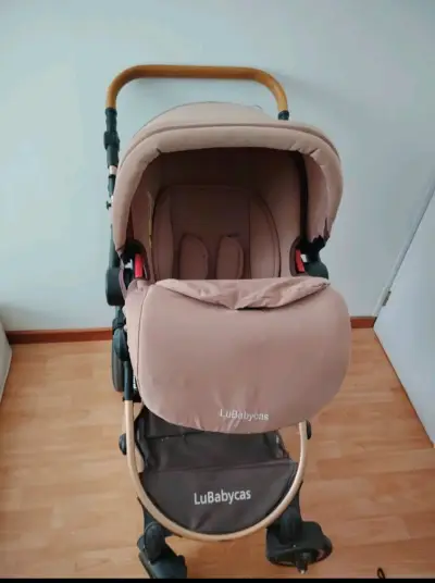 Coche de bebé LuBabycas color beige - miniatura 1
