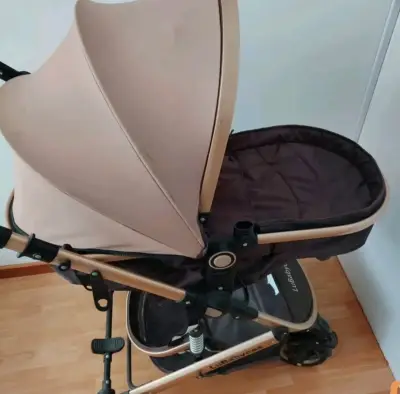 Coche de bebé LuBabycas color beige - miniatura 2
