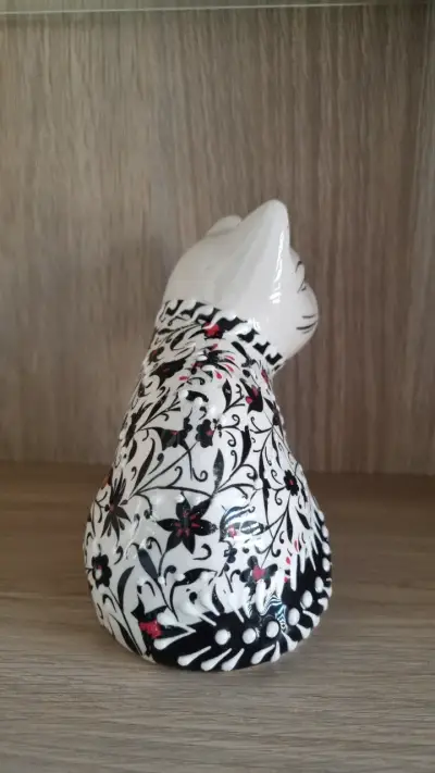 Figura decorativa de gato cerámico - miniatura 2
