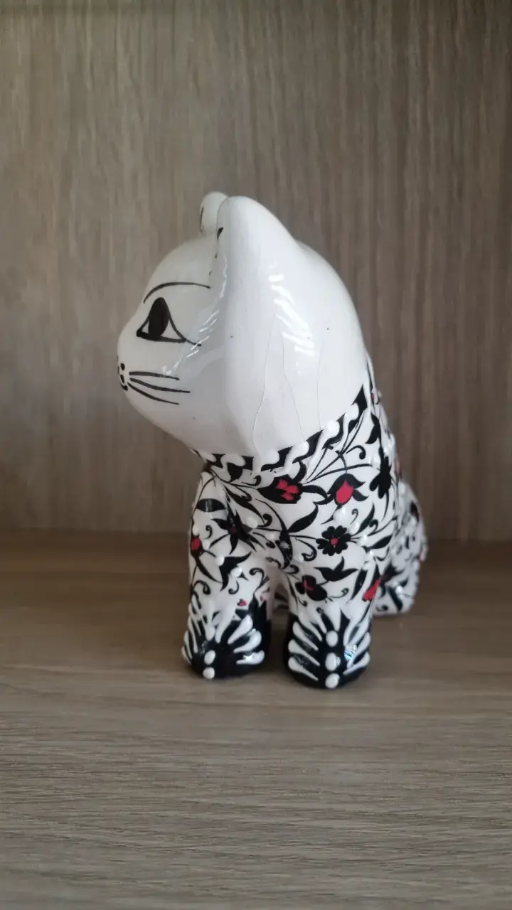 Figura decorativa de gato cerámico - 3