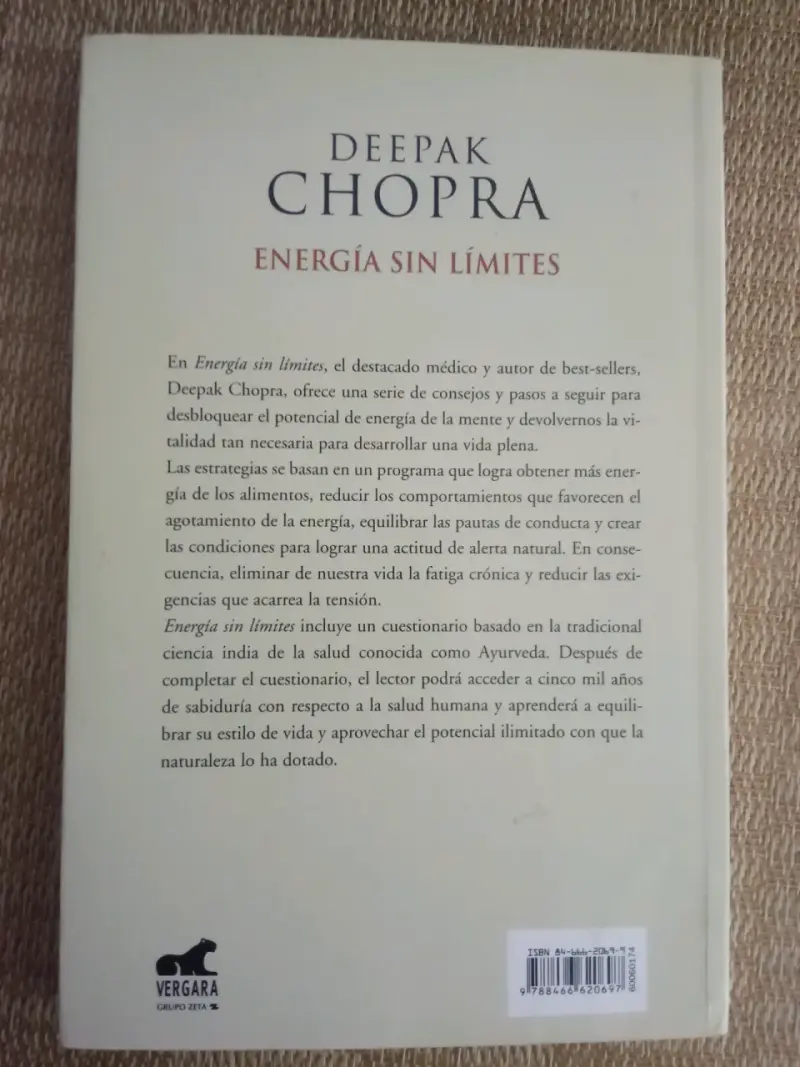 Libro 'Energía Sin Límites' de Deepak Chopra - 2