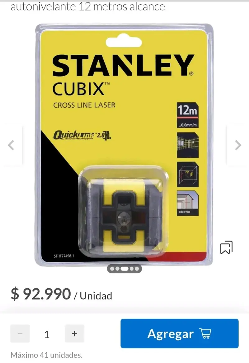 Nivel láser autonivelante Stanley Cubix 12m