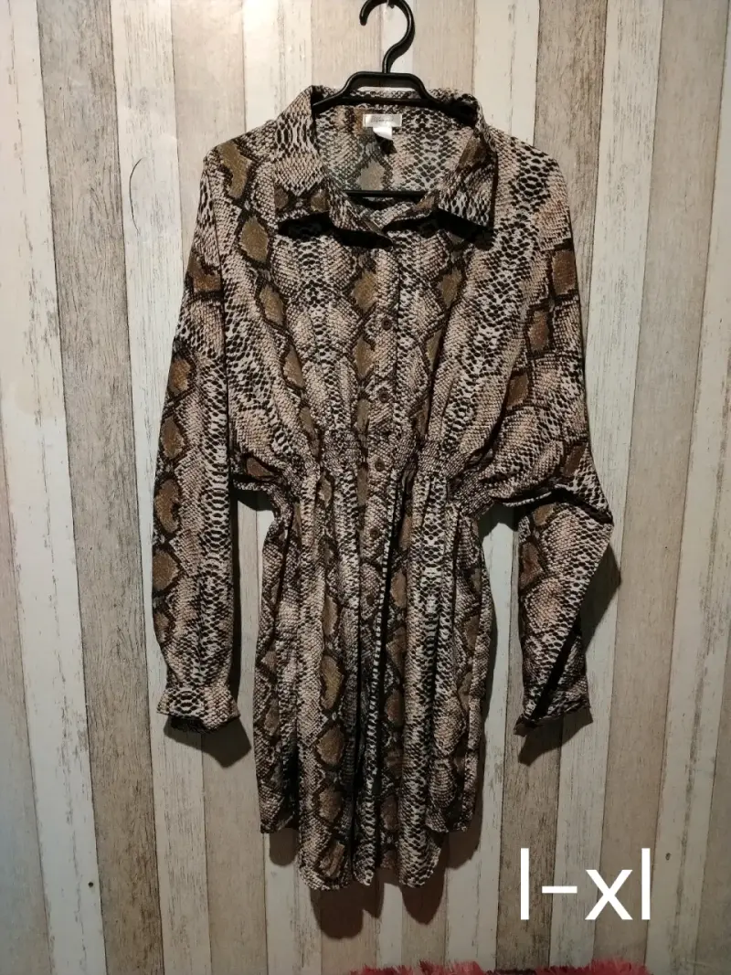 Vestido camisero estampado animal print - 1