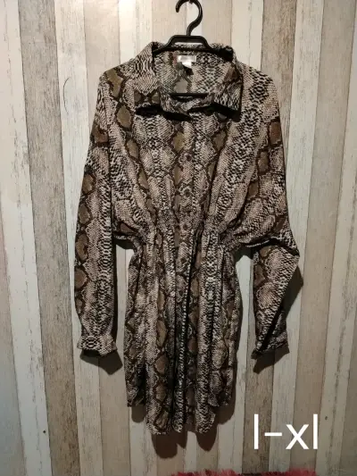 Vestido camisero estampado animal print - miniatura 1