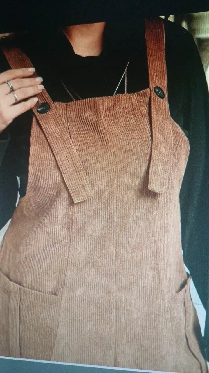 Overall de pana marrón para mujer - 1