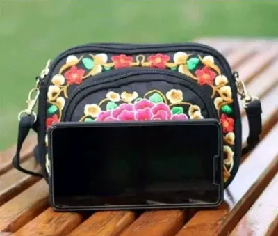 Mini cartera floral colorido con correa ajustable - miniatura 3