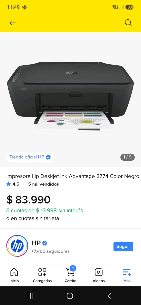 Impresora multifuncional HP DeskJet 2700 - 3