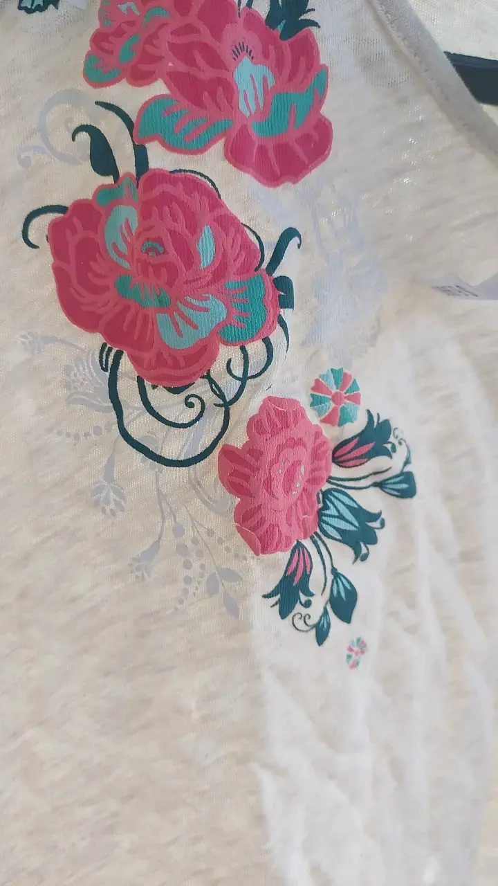 Polera beige con estampado floral Newport XL - 3