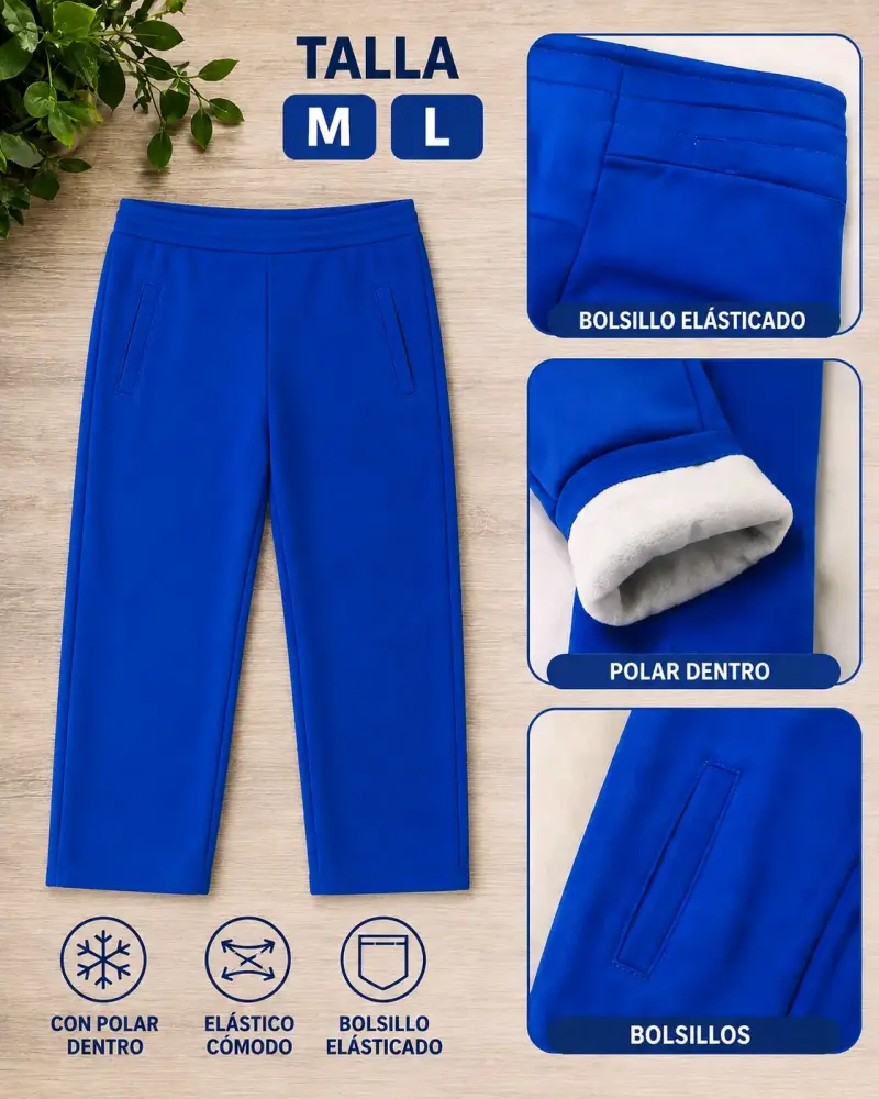 Pantalones térmicos azules con polar interior