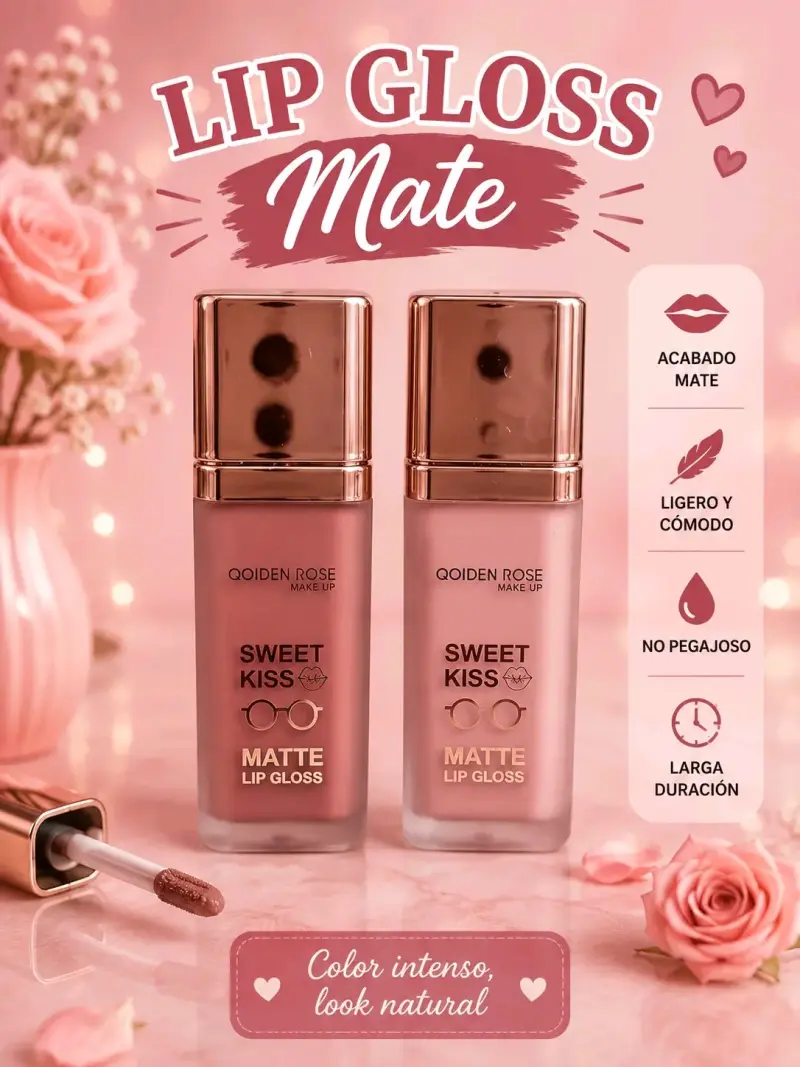 Lip Gloss Mate QOiden Rose Sweet Kiss