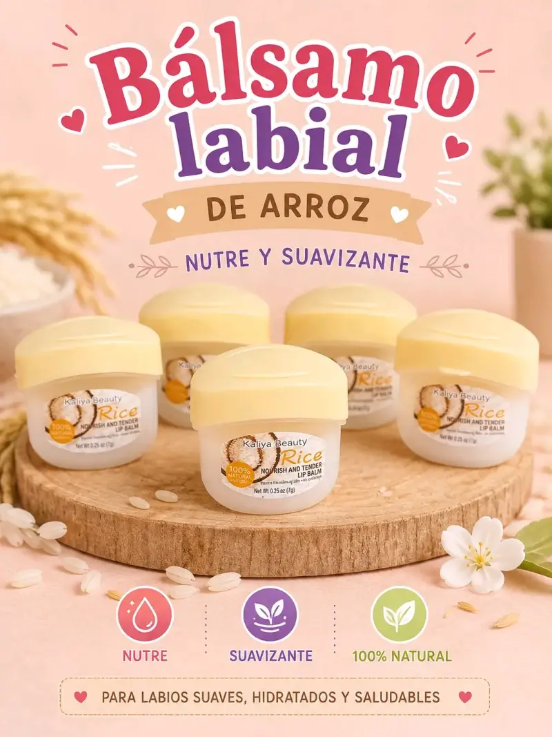 Bálsamo labial de arroz Kaliya Beauty