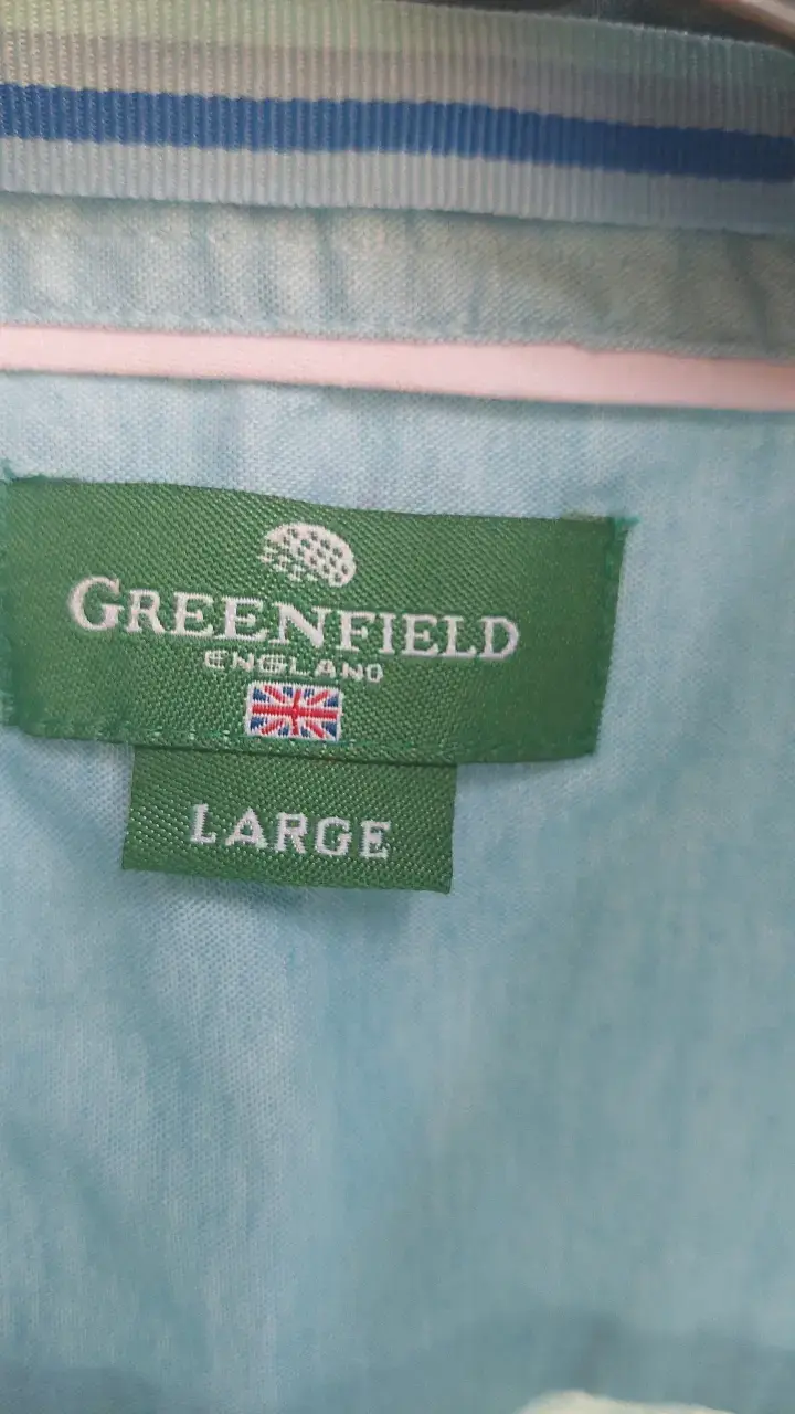 Camisa celeste de algodón Greenfield para hombre - 3